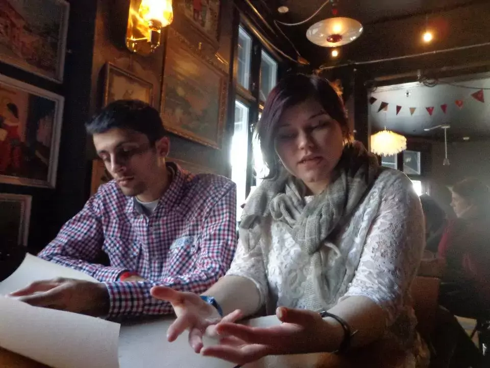 Alex mentoring fellow students